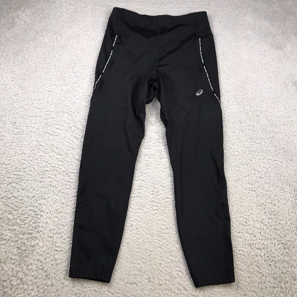 Asics‎ Race High Waist Tight Womens M Black Running Performance Pants NEW NWT